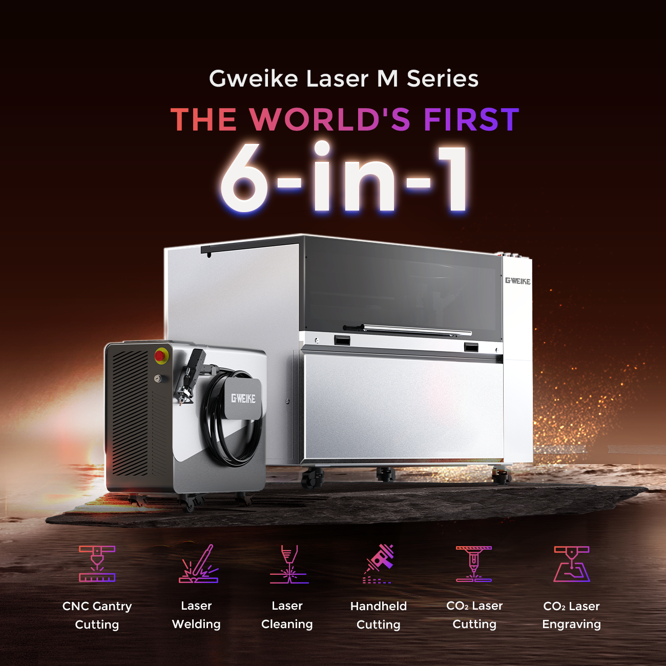 GWEIKE M Series Muti-process CNC Fiber & CO₂ Laser System
